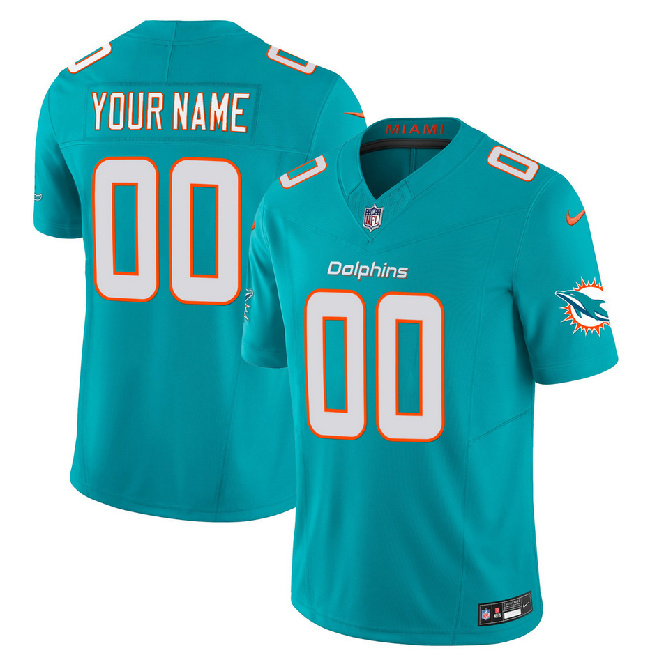 Men's Miami Dolphins Active Player Custom Aqua 2023 F.U.S.E Alternate Vapor Untouchable Limited Football Stitched Jersey